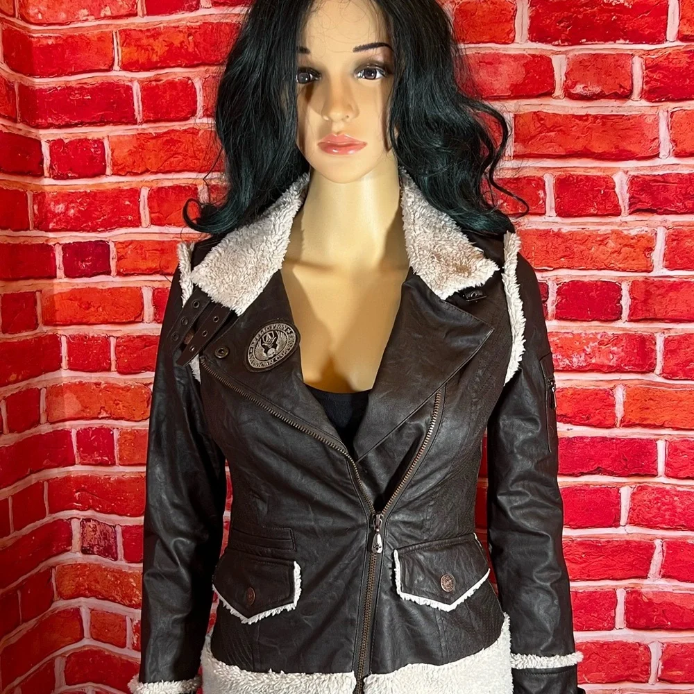 Affliction Women’s Black premium leather jacket - Picture 10 of 11